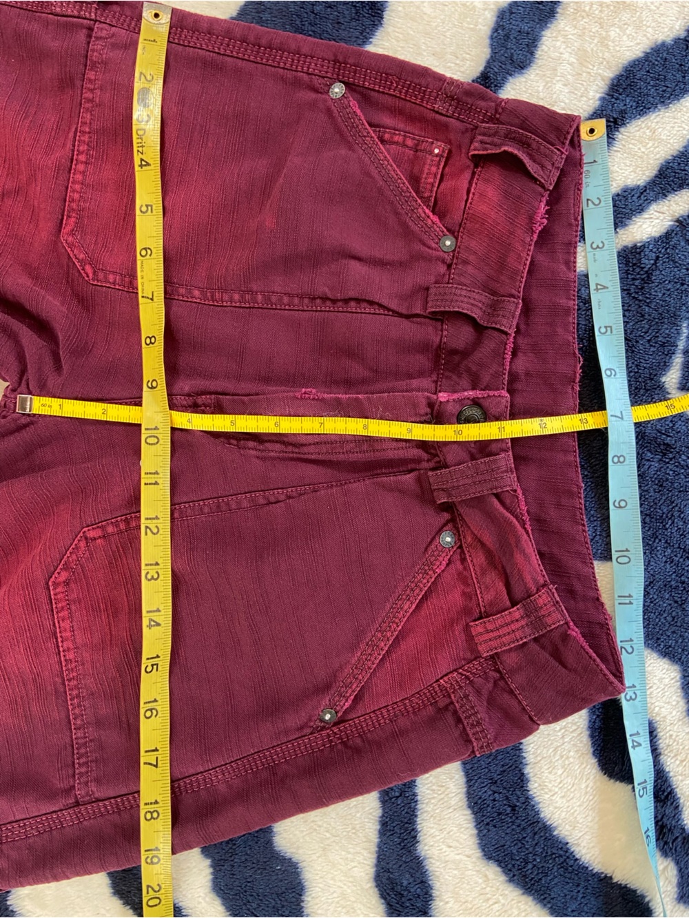 Free People Stay Awhile Mulberry Burgundy Carpenter Utility Pants Distressed 0 - Picture 4 of 16